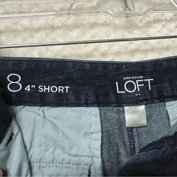 Ann Taylor LOFT Blue Shorts 100% Cotton Size 8 - Picture 2 of 6